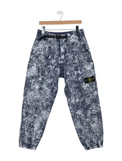 Pre-owned Stone Island Tie-dye Print Cargo Pants In Blue