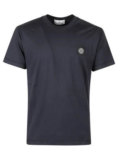 Stone Island Timeless Round Neck T-shirt With Subtle Logo Detail In Black