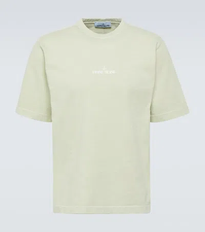 Stone Island Logo Cotton Jersey T-shirt In Green