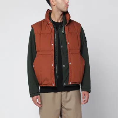 Stone Island Tobacco Down Gilet In Brown