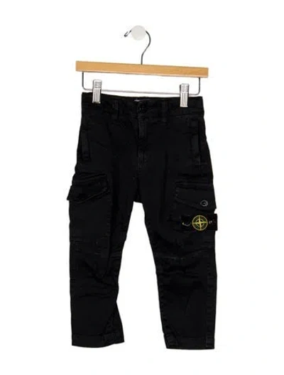 Pre-owned Stone Island Babies' Toddler Boys' Branded Cargo Pants In Black