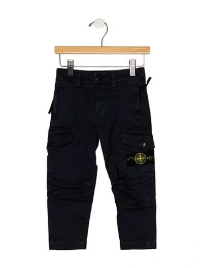 Pre-owned Stone Island Babies' Toddler Boys' Branded Cargo Pants In Blue