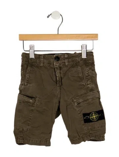 Pre-owned Stone Island Babies' Toddler Boys' Branded Cargo Shorts In Green
