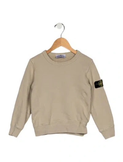 Pre-owned Stone Island Babies' Toddler Boys Branded Crewneck Sweatshirt In Neutral