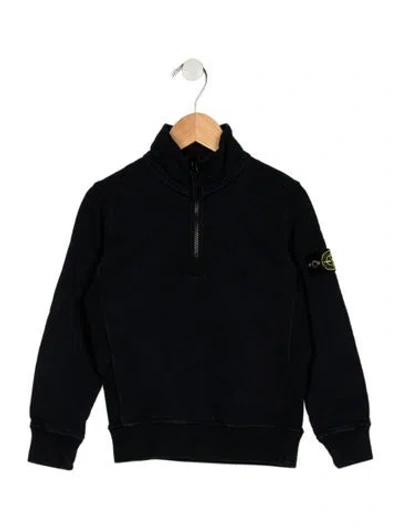 Pre-owned Stone Island Babies' Toddler Boys Branded Zip Closure Sweatshirt In Blue