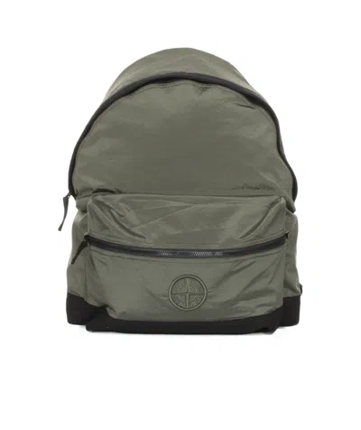 Stone Island Top Handle Backpack In Green