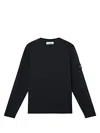 Stone Island Knit Sweater With Signature Sleeve Patch In Black