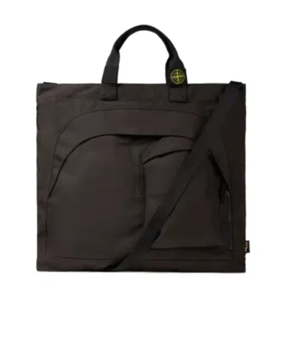 Stone Island Tote Bag With Multiple Pockets And Adjustable Strap In Pink