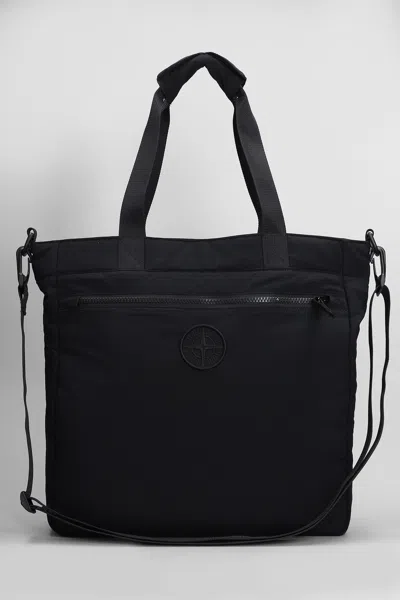 Stone Island Tote In Black Polyamide