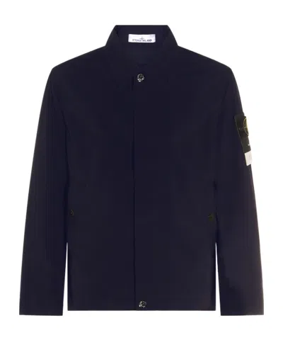 Stone Island Touch Poly-tc Jacket In Blue