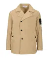 Stone Island Short Nylon Trench Coat Coats Beige In Beige