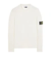 Stone Island Wool Blend Sweatshirt With Iconic Logo Patch And Timeless Design In White