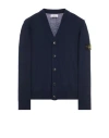 Stone Island Tricot Bleu Coton In Bleu