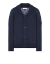 Stone Island Tricot Bleu Coton, Polyamide In Blue
