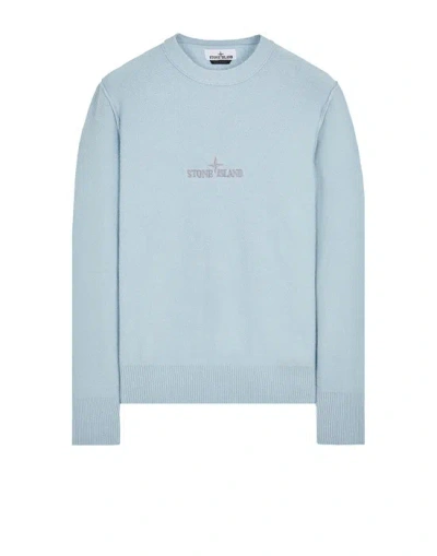 Stone Island Tricot Bleu Coton, Polyamide, Élasthanne In Blue