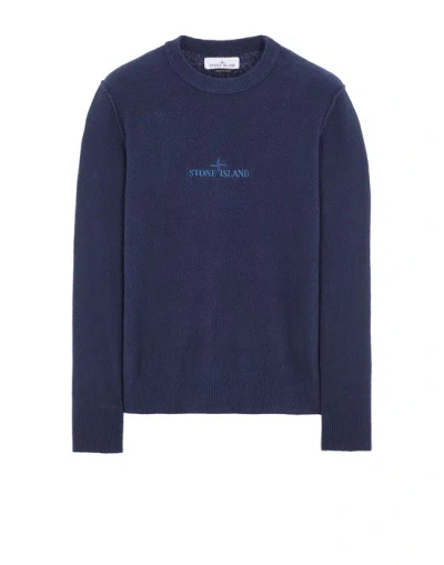 Stone Island Tricot Bleu Coton, Polyamide, Élasthanne In Blue