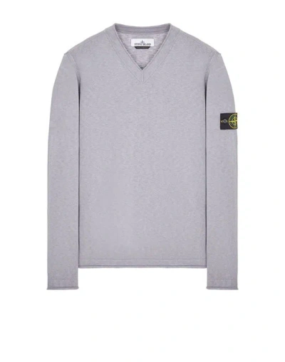 Stone Island Tricot Gris Coton, Élasthanne In Gray