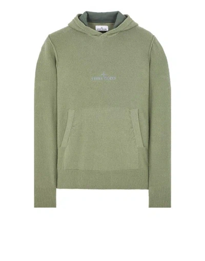 Stone Island Tricot Vert Coton, Polyamide, Élasthanne In Green
