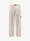 Stone Island Elastic Waist Casual Pants In White