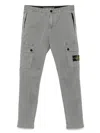 Stone Island Cargo Trousers With Patch Pockets In Gray
