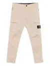 Stone Island Straight Leg Trousers With Buttoned Back Pockets In Neutral