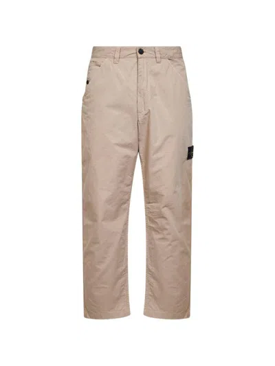 Stone Island Trousers Beige In Pink