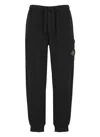 Stone Island Logo Patch Tapered Leg Sweatpants In Black