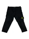 Stone Island Stretch Cotton Cargo Trousers With Pockets And Logo On The Leg Pocket In Black
