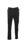 Stone Island Compass-motif Cotton Tapered Trousers In Black