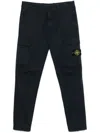 Stone Island Slim Fit Cargo Trousers With Zip Pockets In Blue