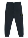 Stone Island Compass Patch Drawstring Jogger Pants In Blue
