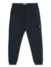 Stone Island Compass Patch Drawstring Jogger Pants In Blue