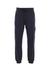 Stone Island Logo Patch Track Pants In Blue