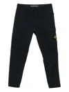 Stone Island Straight Leg Cargo Trousers With Multiple Pockets In Blue