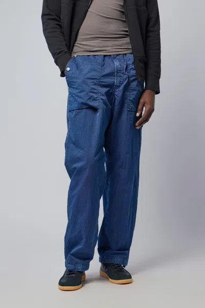 Stone Island Loose Fit Fatigue Jeans With Pockets In Blue