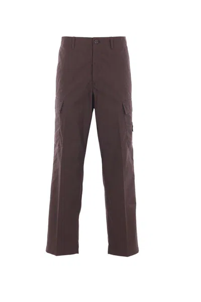 Stone Island Trousers In Brown