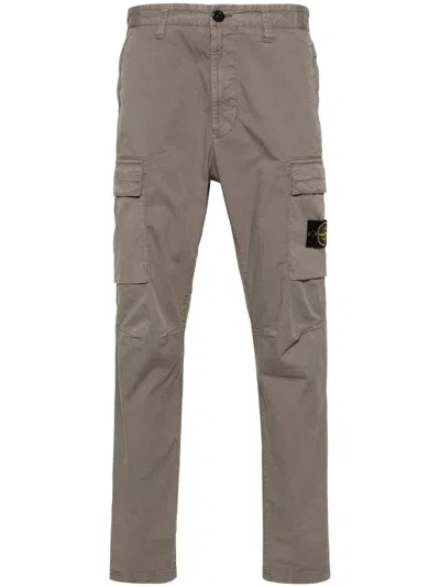 Stone Island Tapered Cargo Trousers In Brown