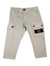 Stone Island Cargo Trousers With Leg Pockets In Stretch Cotton With Badge On The Left Pocket In Gray