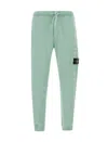 Stone Island Logo Patch Drawstring Sweatpants In Green