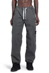 Stone Island Logo Patch Drawstring Pants In Grey