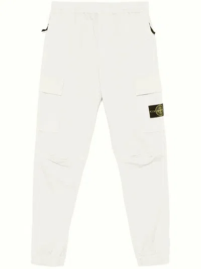 Stone Island Trousers Featuring Various Pockets In White