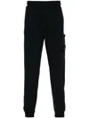 Stone Island Shearling And Suede Cargo Trousers In Black