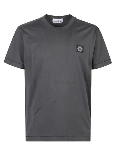 Stone Island Dark Grey T-shirt With Patch . In Gray