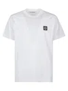 Stone Island White Short-sleeve T-shirt With Compass Patch In Brown