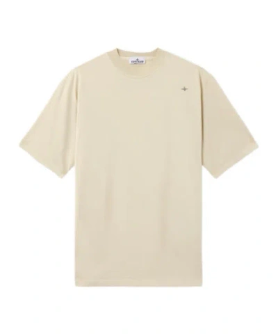 Stone Island Tshort-sleeve T-shirt With Star Embroidery In Nude