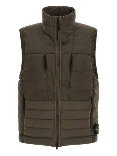 Stone Island Tunnel Padded Gilet In Brown