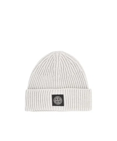 Stone Island Turn-up Knit Hat In Neutral