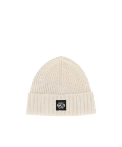 Stone Island Turn-up Knit Hat In Neutral