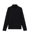 Stone Island Turtleneck Jumper With Finely Ribbed Trims In Black