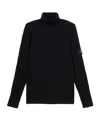 Stone Island Turtleneck Jumper With Finely Ribbed Trims In Black